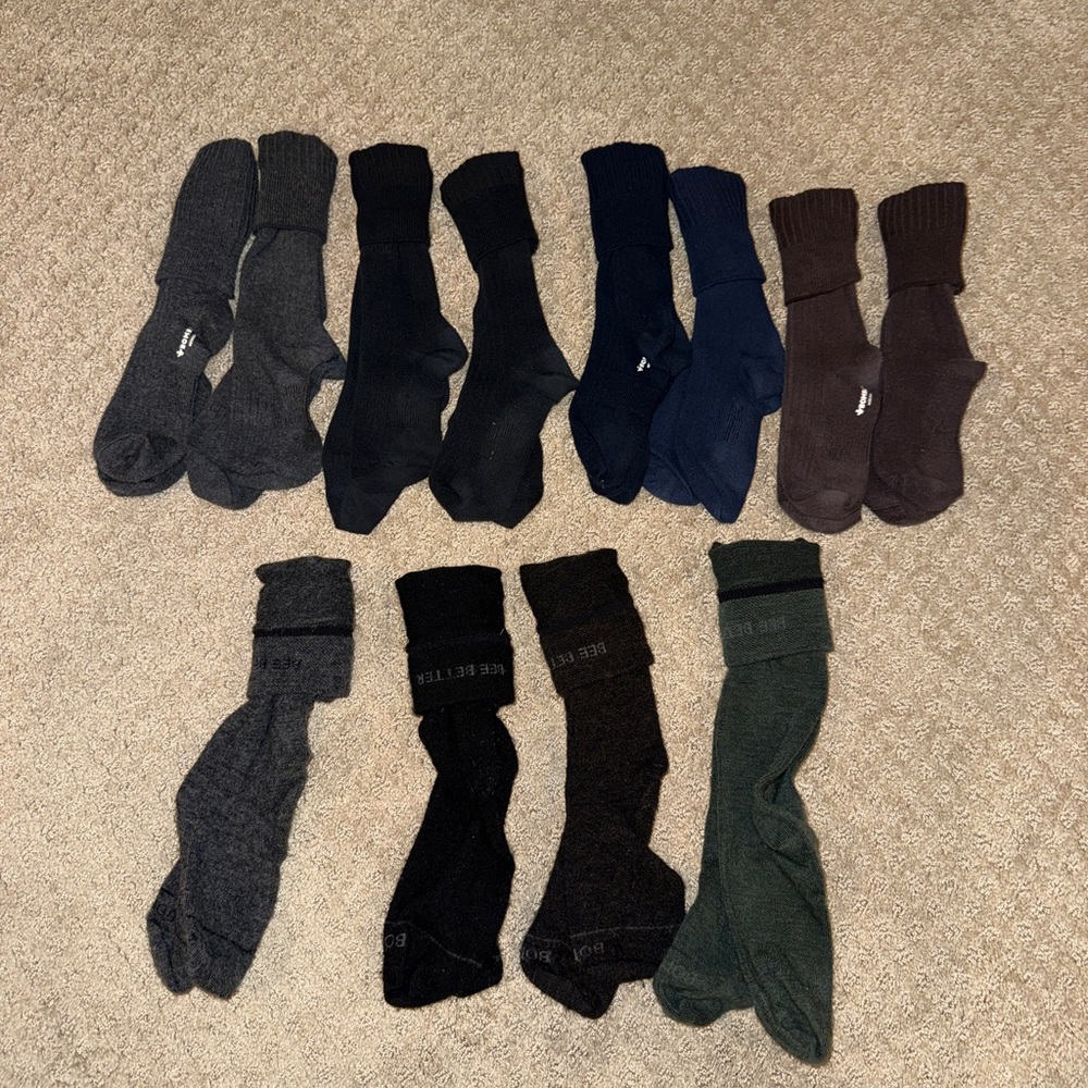 Bombas 12-Pack Men’s Dress Sock Bundle Over The Calf Size Medium